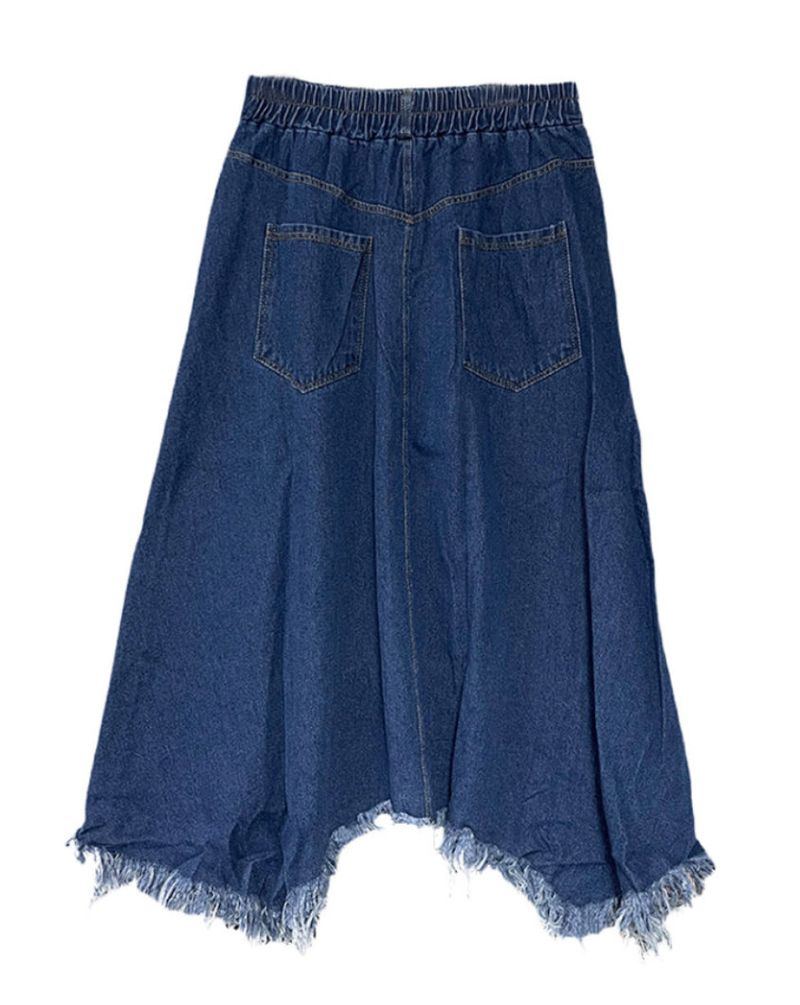 vintage jean damage long skirt