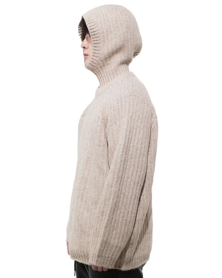 フードつきニット-BEIGE (送料込)- WooStore