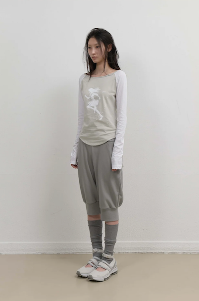 Sleeve Pumpkin Pants / Mint Grey