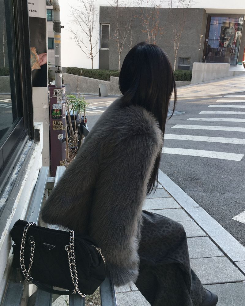 Dark fur jacket