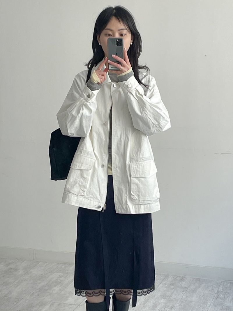 Fold Satin Lace Skirt