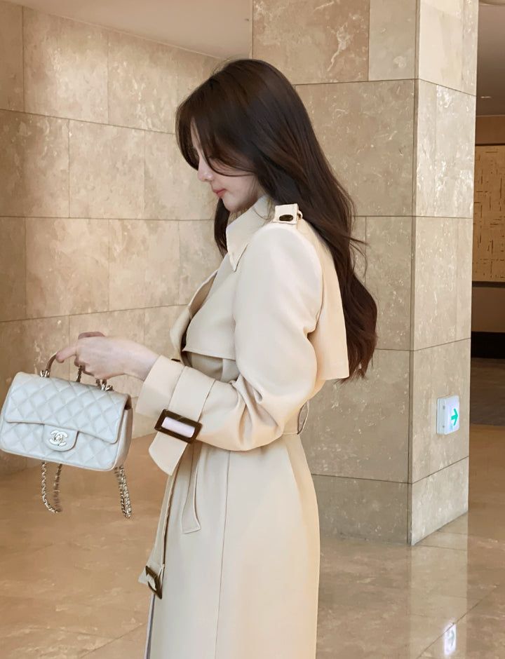 Azel Double Long Trench Coat