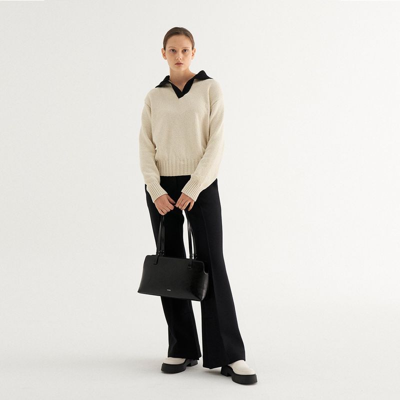 STITCH SHOPPER BAG_BLACK
