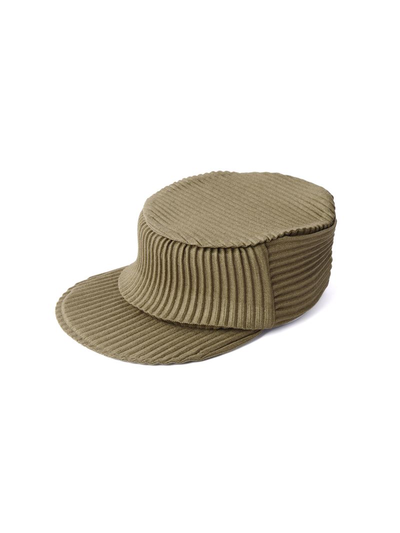 6CRAYON(シックスクレヨン)の「6CRAYON Army Green Pleated Flat Top Stretch Baseball Cap(Hats)」