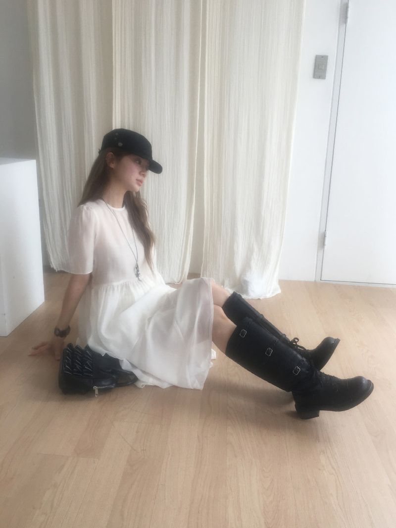 Sheer back ribbon blouse