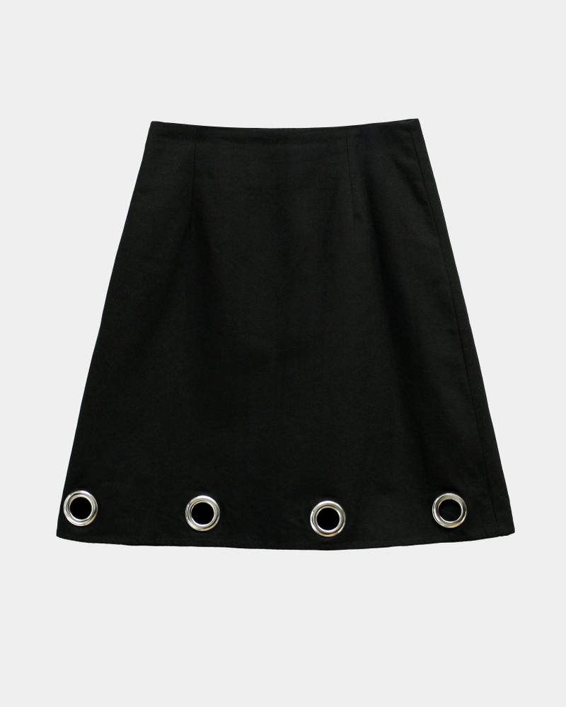 Punch Hole Midi Skirt