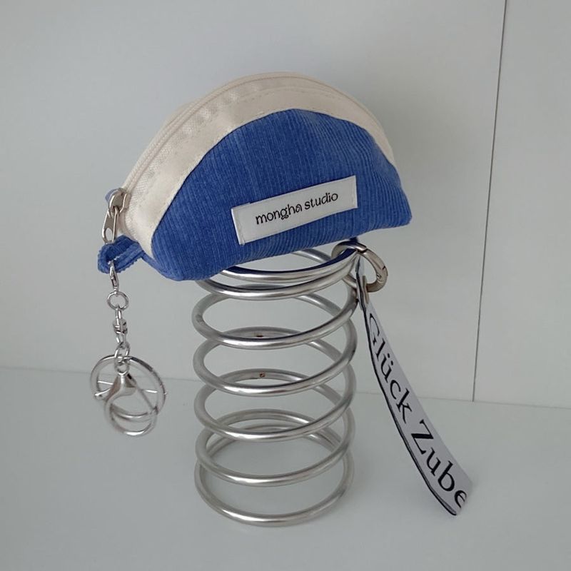  keyring pouch - corduroy (marine blue)