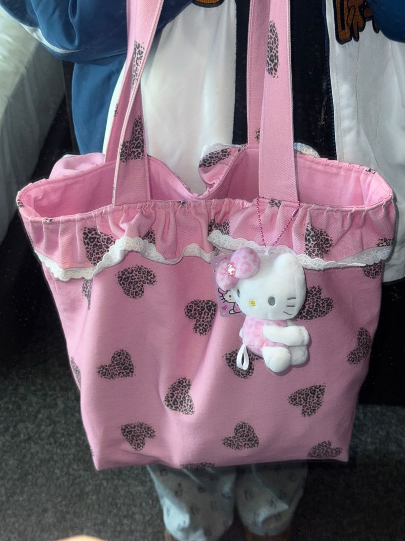 frill leopard bag