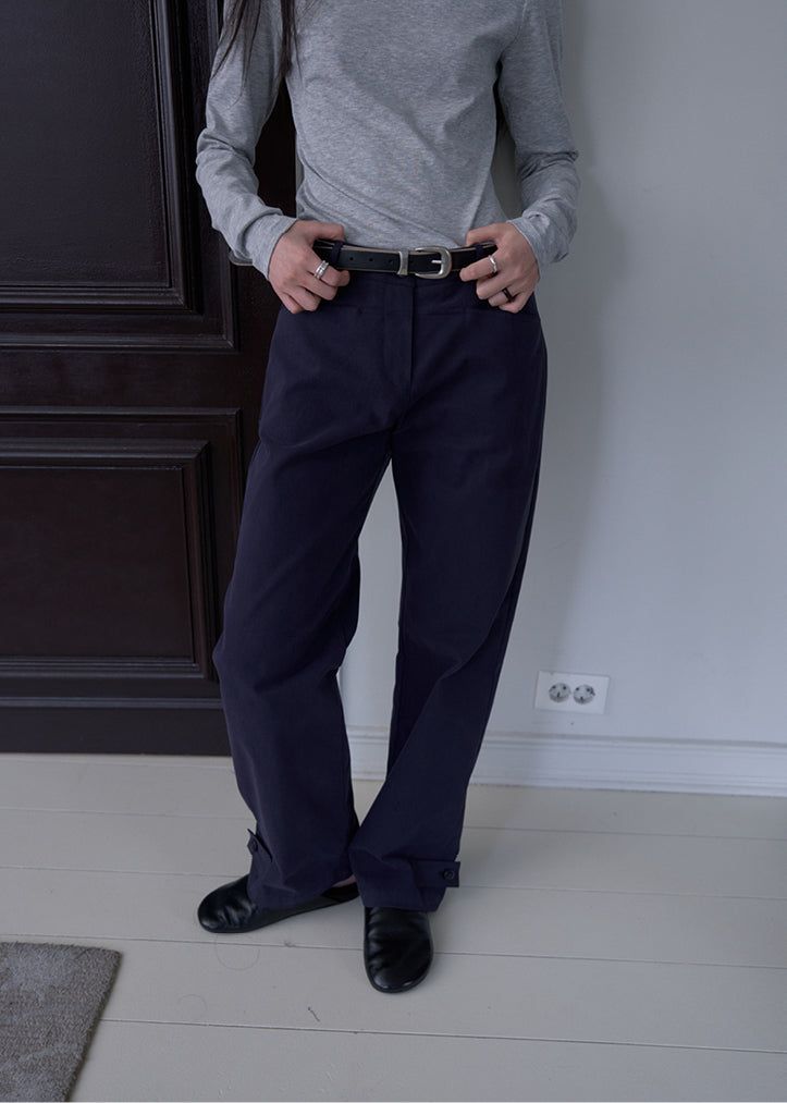 TERNE（テルン）の「Malissa Straight Cotton Pants (Navy)（Pants）」
