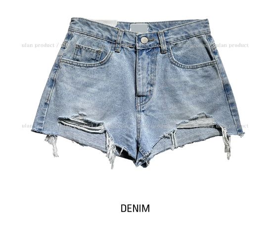 Dear Damage Denim Shorts