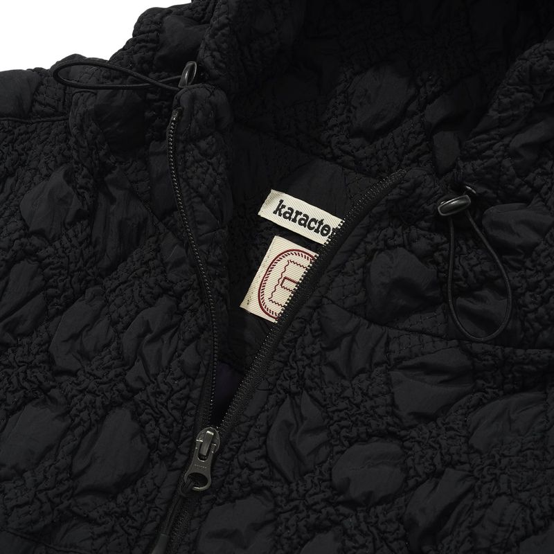 Ugly hooded zip vest / Black