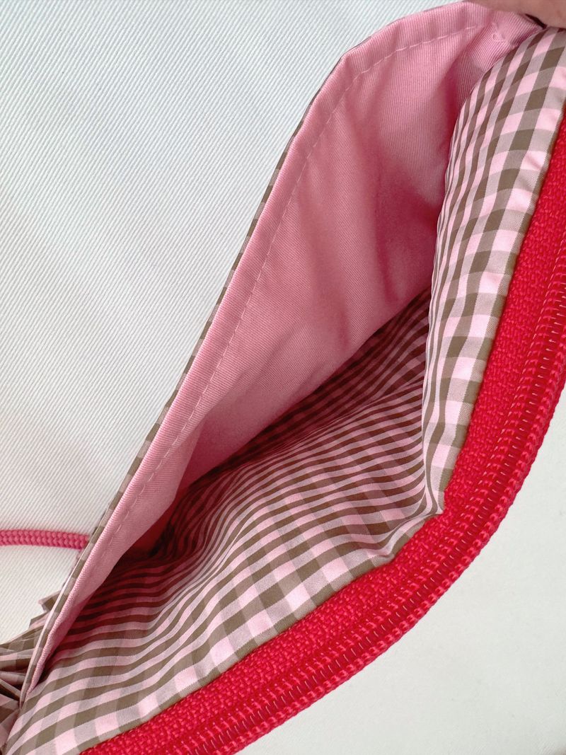 cherry & cereja Frill pouch bag check pattern cross bag