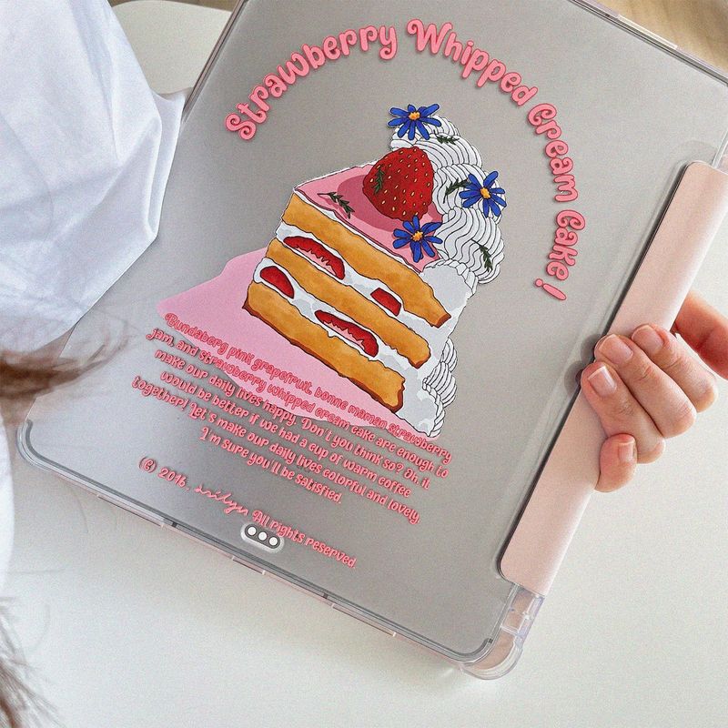 BANASIL SHOP(バナシルショップ)の「アイパッドケース_ストロベリーホイップクリームケーキ(スマホグッズ/小物)」