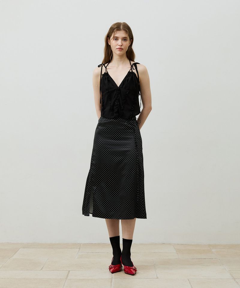 TINY DOT SLIT SKIRT / BLACK