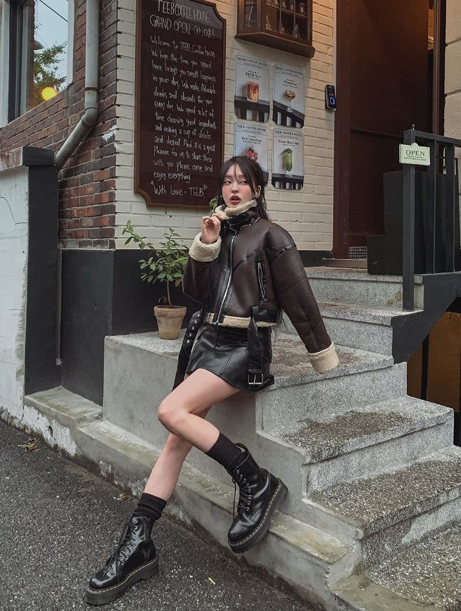 Hayes Leather Pocket Flare Skirt
