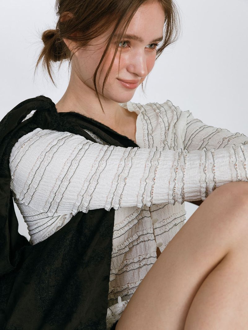 SOFT ROUND ORGANZA BAG / BLACK