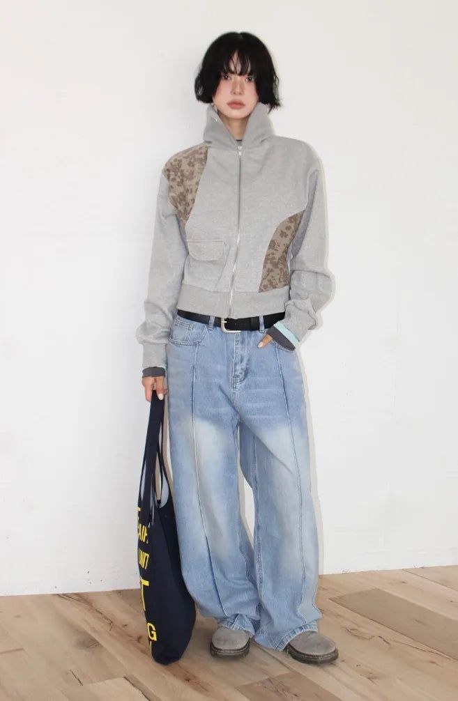 SEAM WASHED WIDE DENIM