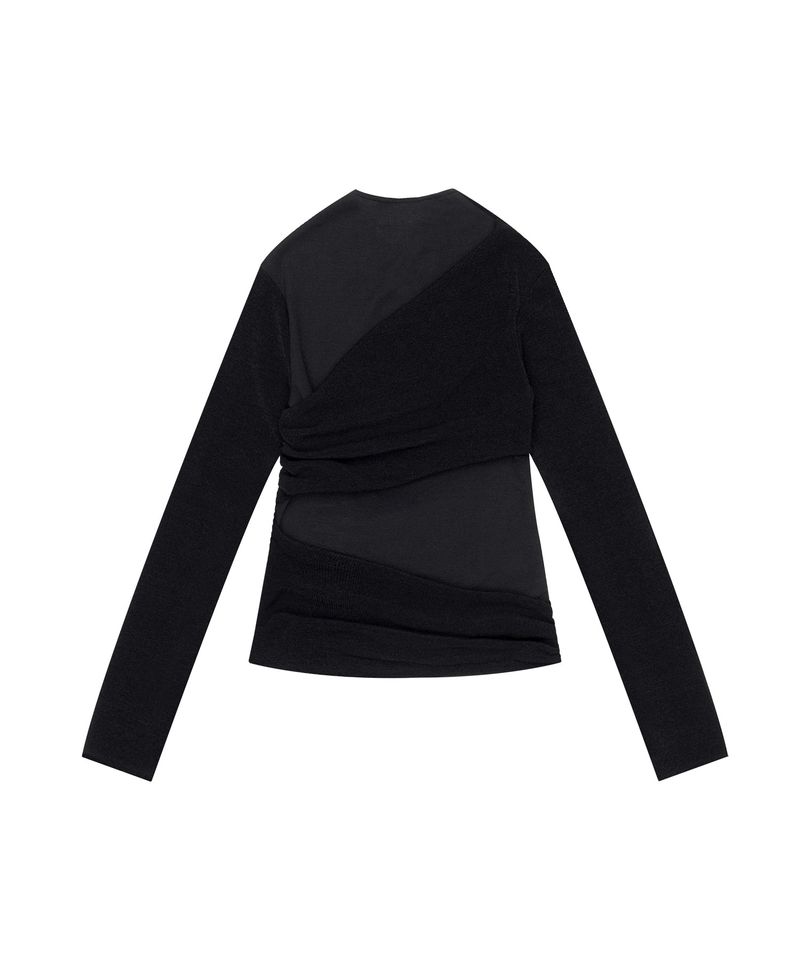 Layered Knit Top _ BLACK