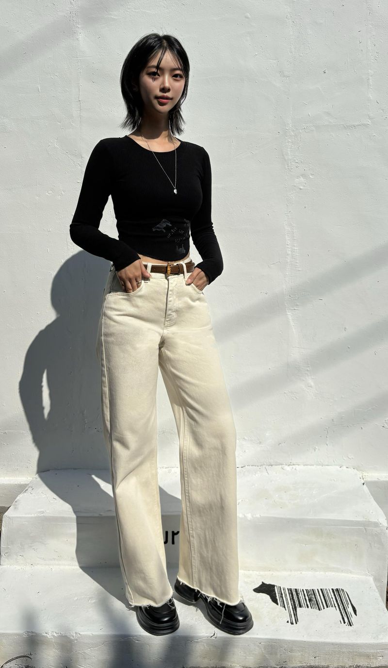 LIN BLANC COLOR DENIM PANTS code 18300