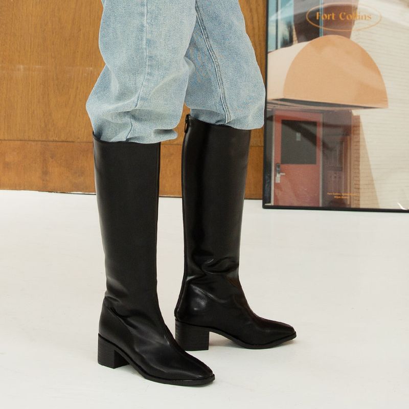 Lucia Square Heel Long Boots_B007_3colors_5cm