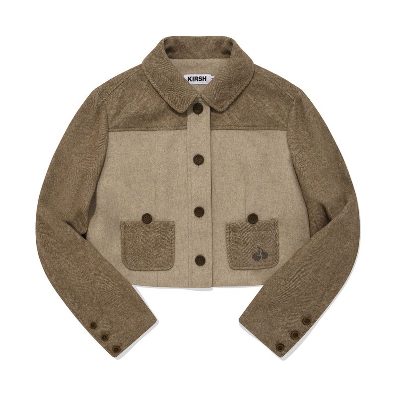 CHERRY BUTTON POINT TAILER JACKET[DARK BEIGE]