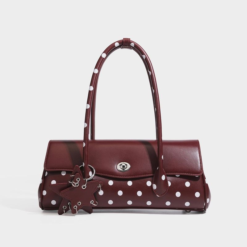 La mode MAQI（ラ モード マキ）の「スター キーリング フレンチ ヴィンテージ ポルカドット バゲットバッグ（バッグ）」