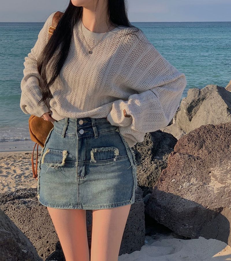 [Bellide made] Caramel Loose Fit Long Round Knitwear