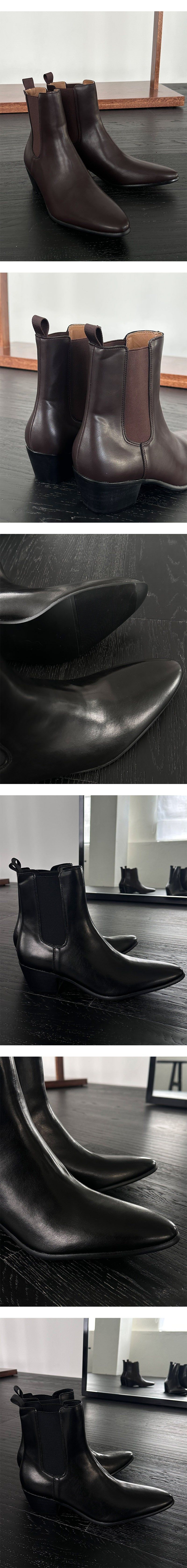 [HANDMADE] Slim shape leather chelsea boots(2color)