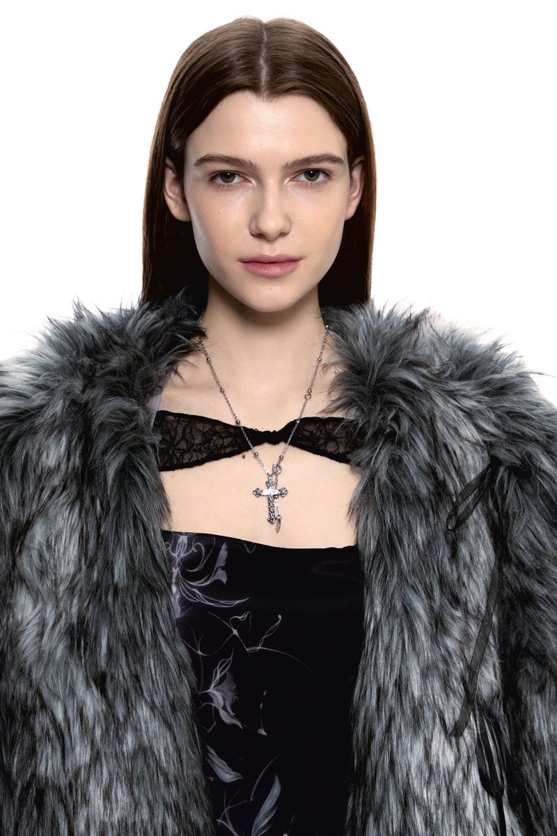 NO.473 [SILVER] KNOT CROSS NECKLACE