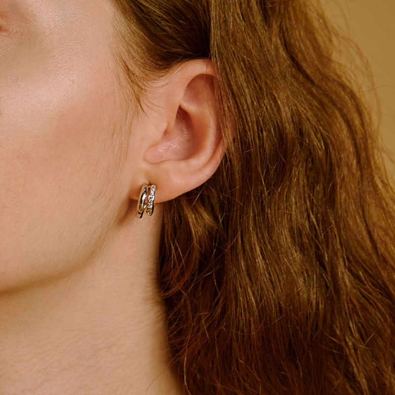 two-line cubic earring