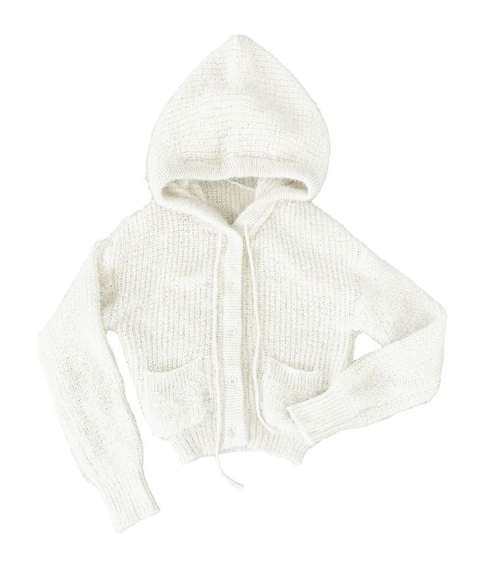 Baron Knit Button Fur Hooded Cardigan