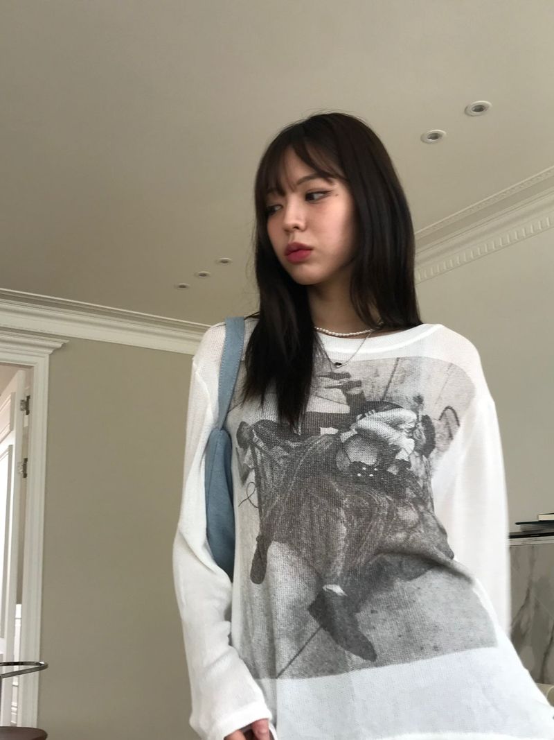 Paisley graphic r-neck T