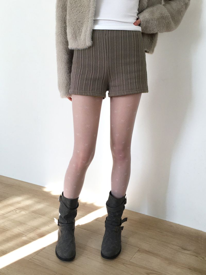 WONDER WONDER（ワンダーワンダー）の「[Brushed lining] syoota ribbed short knit pants（Pants）」