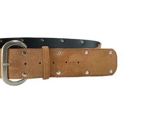 suede stud over belt
