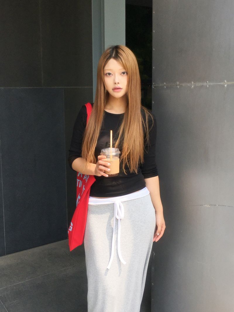 Salt line waist maxi skirt (4c)