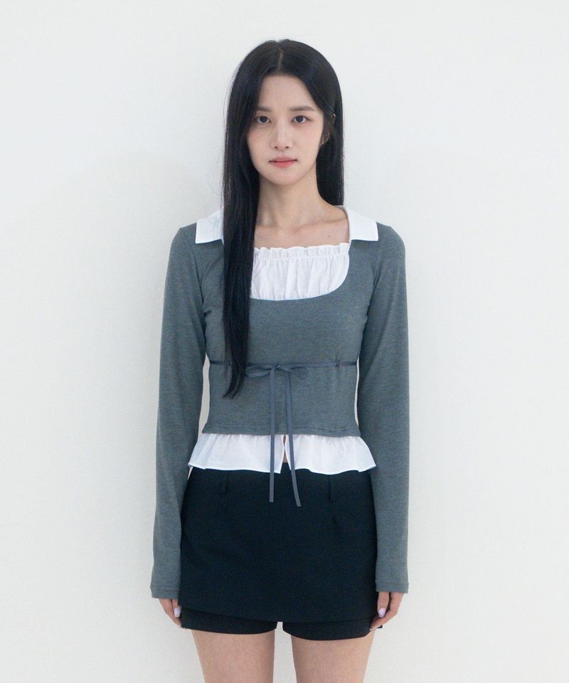 Not your rose（ノットユアローズ）の「Claire top (Charcoal)（Tops）」