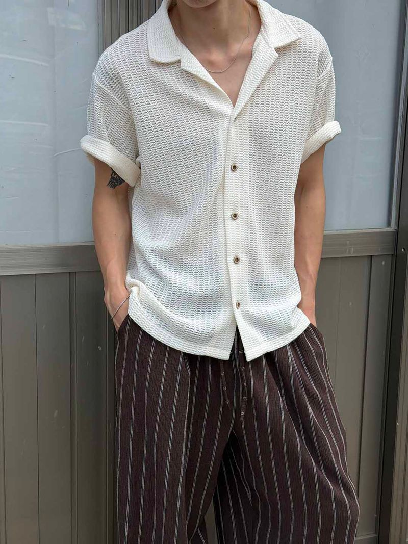 LAURANT（ロラン）の「Summer crochet collar knit cardigan(3color)（Tops）」