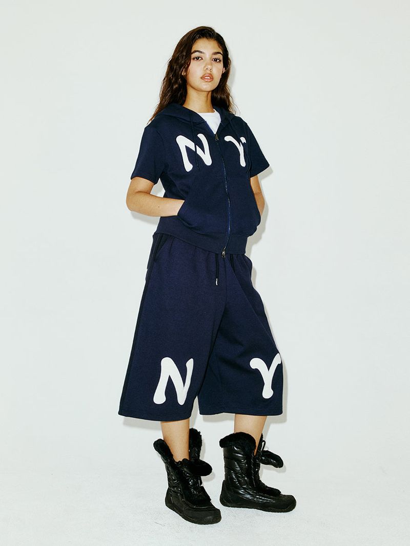 NYXX（エヌワイエックスエックス）の「NY APLIQUE SS HOOD ZIP UP NAVY（Tops）」