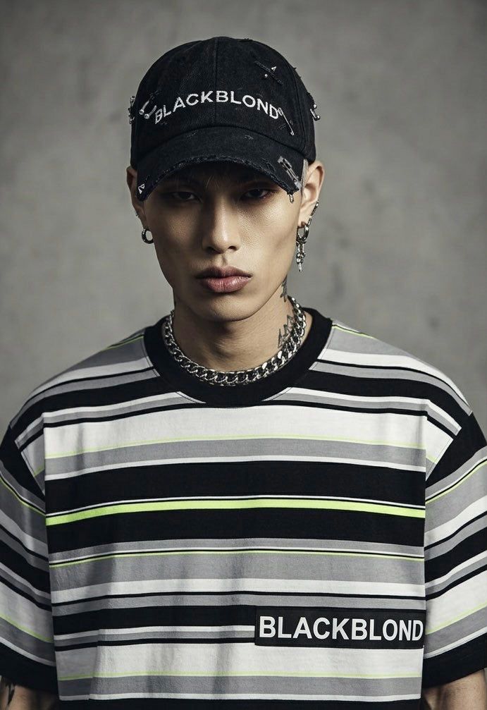 BBD Ripped Piercing Custom Denim Cap (Black)