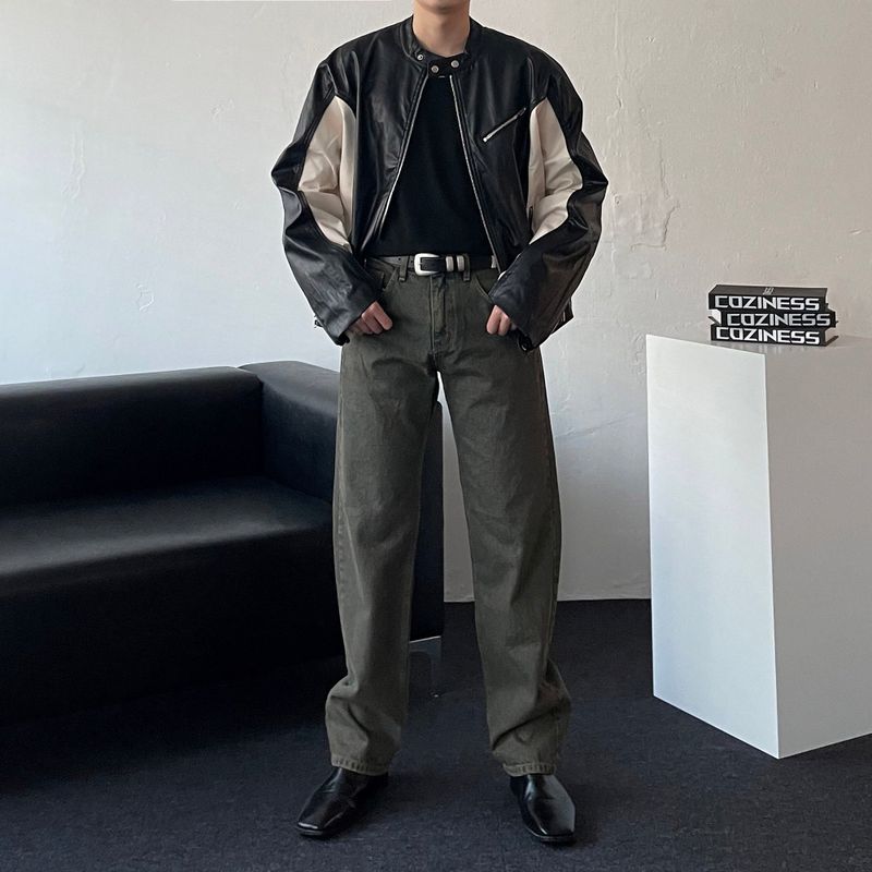 RU23118 Buffing Leather Jacket (2 colors)