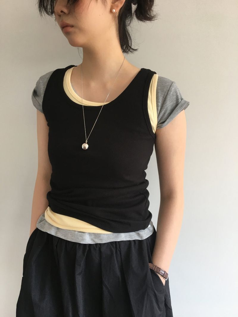 Silver Ball Long Necklace (1color)