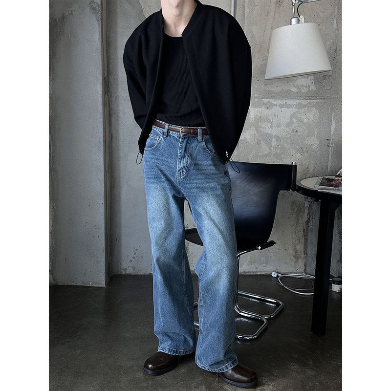 [Unisex] Basic semi wide denim pants(4color)