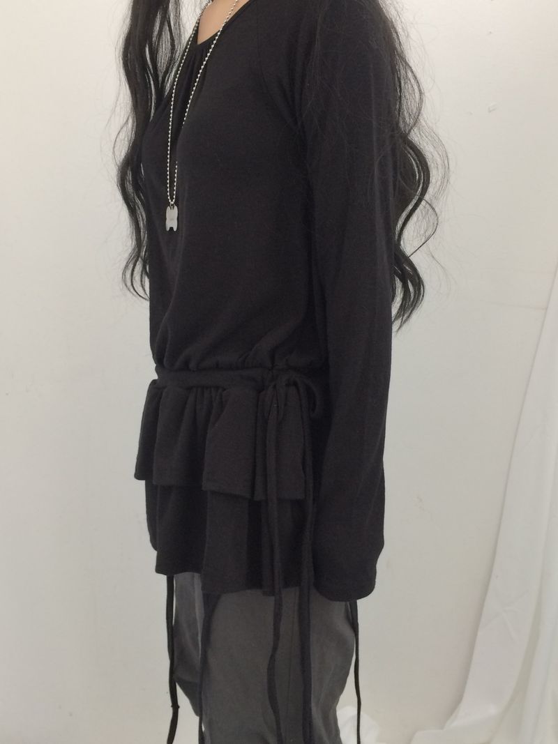 side strap frill dress