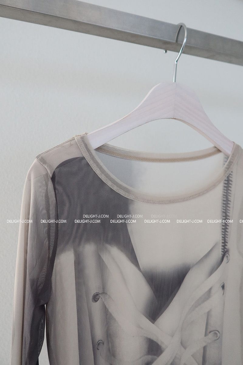 Corset See-Through Printed T-Shirt