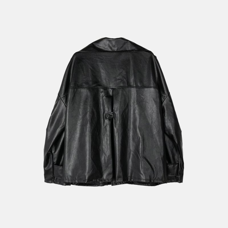 ENOC Box Oversized Fit Leather Jacket