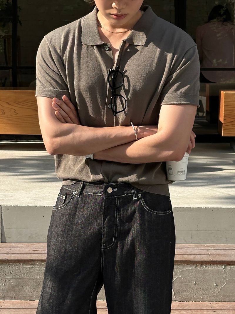 lemenne(ルメンヌ)の「LMN Deep Linen Collar Short Sleeve Cardigan (6 colors)(Tops)」
