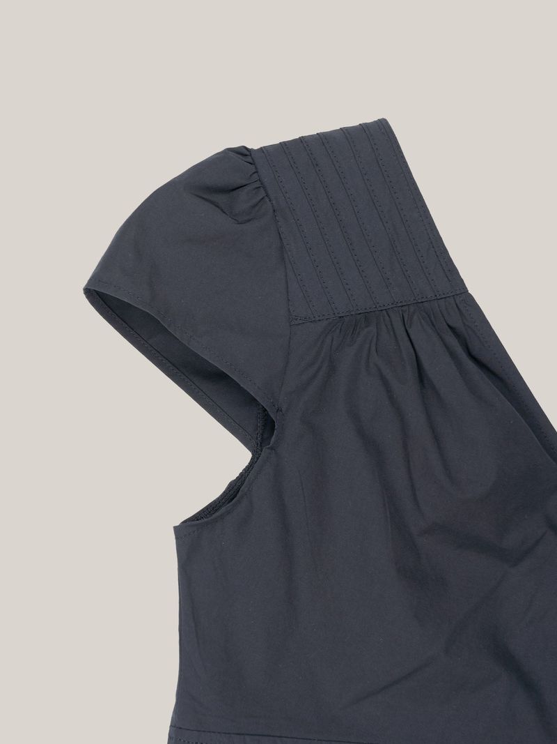 PUFF PIN TUCK BLOUSE [ NAVY ]
