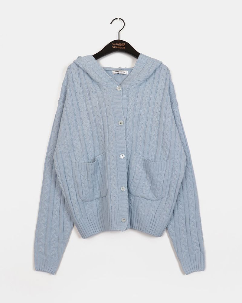 [MADE] Saru Twisted Pocket Hooded Knit Cardigan