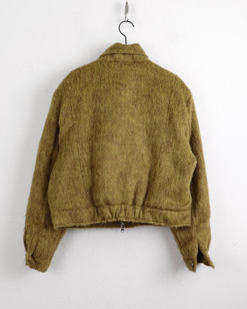 Ato mohair quilted blouson two-way zip-up jumper
