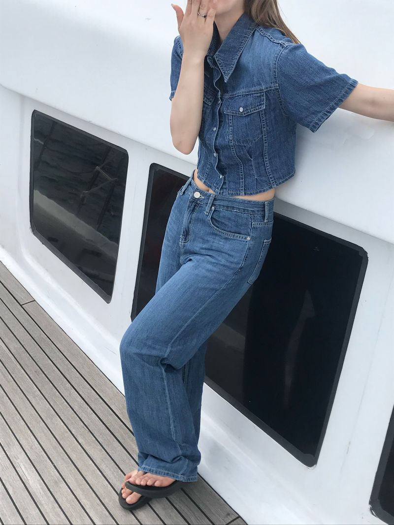 Horizon denim set up pants